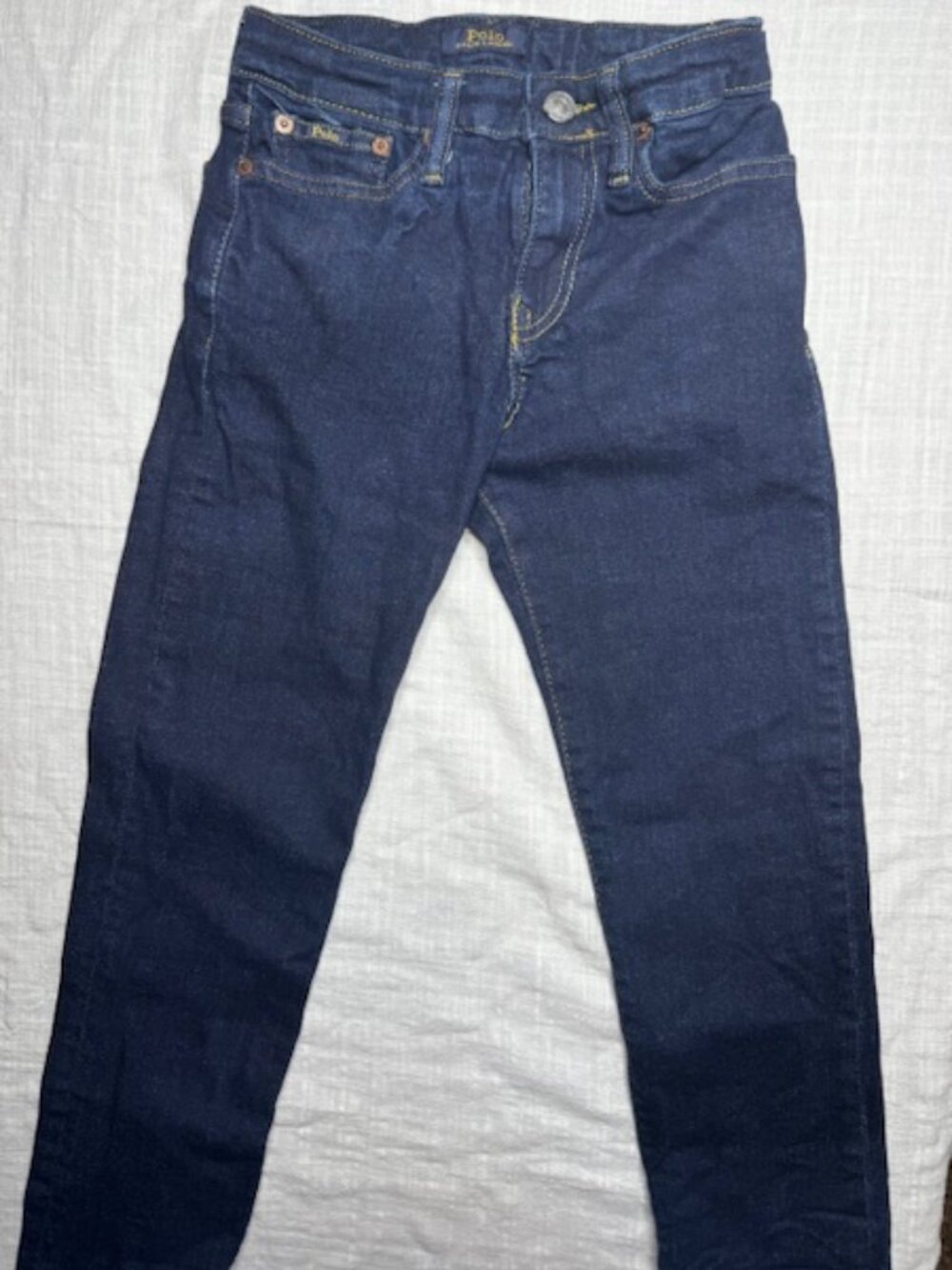 Polo Ralph Lauren Jeans Boys 8 Blue Indigo The Hampton Straight Dark Wash Denim